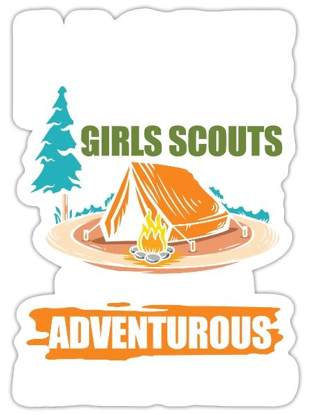I Love Girls Scouts Adventurous Free-Spirited - Sticker - white matte - Front