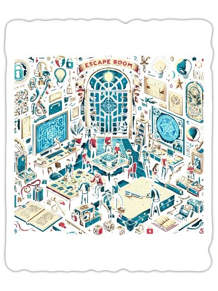 Escape Room Roomescape Puzzle Room Exit Game - Sticker - white matte - Front