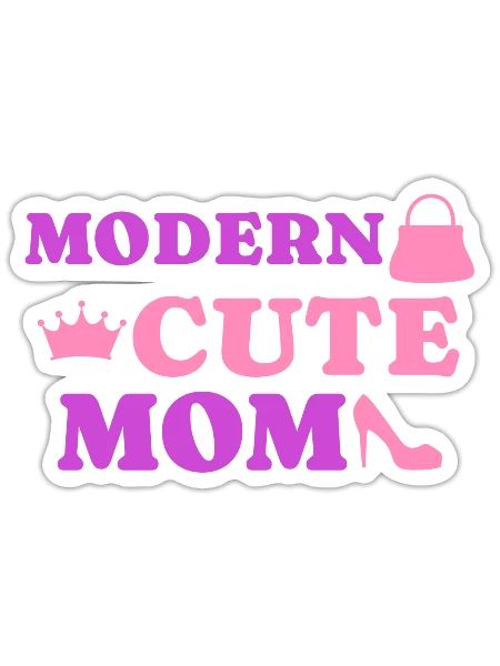 Maman moderne citation de maman moderne moderne - Sticker - blanc mat - Devant