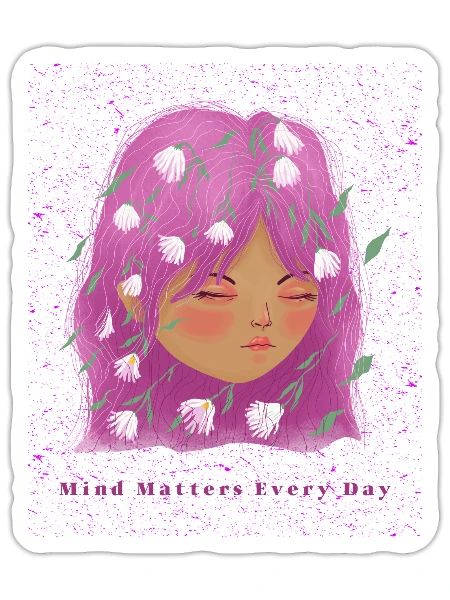 Mind Matters Every Day - Sticker - white matte - Front