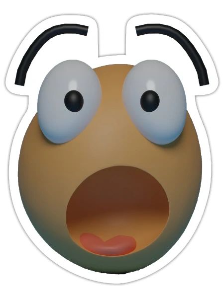 Surprised face - Sticker - white matte - Front