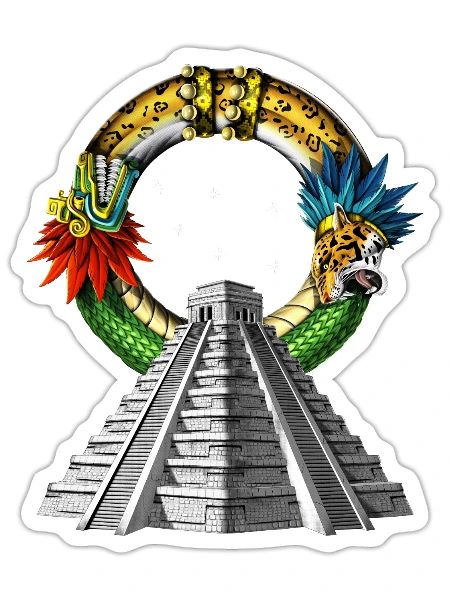 Ancient Aztec Pyramid - Sticker - white matte - Front