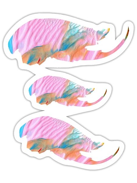 3 Colorful Stingrays, Ocean Life, Sealife - Sticker - white matte - Front