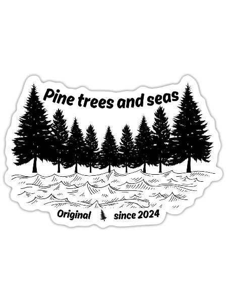 Pine trees and seas - Sticker - white matte - Front