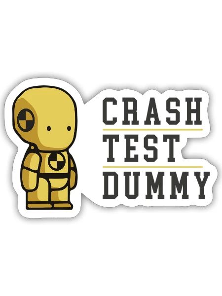 Crash Test Dummy Baby Yellow Safety Testman - Sticker - white matte - Front