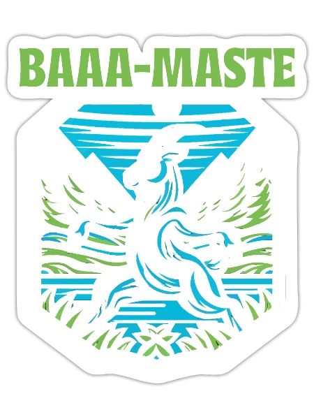 Funny Goat Yoga Meditation Yoga Instructor Namaste - Sticker - white matte - Front