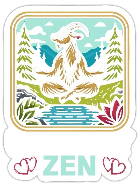 Funny Goat Yoga Meditation Yoga Instructor Namaste - Sticker - white matte - Front