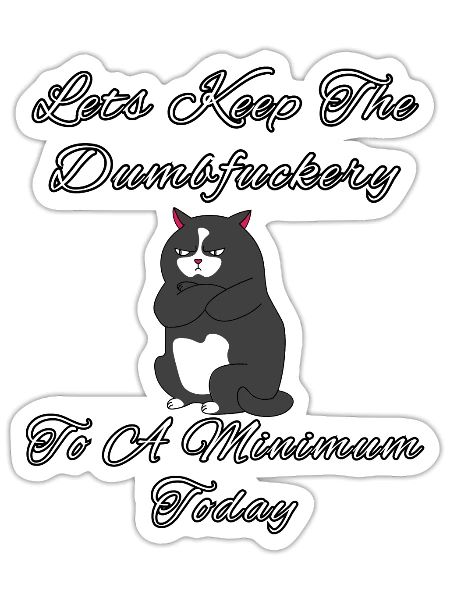 Let's Keep The Dumbfuckery To A Minimum Today - Sticker - white matte - Front