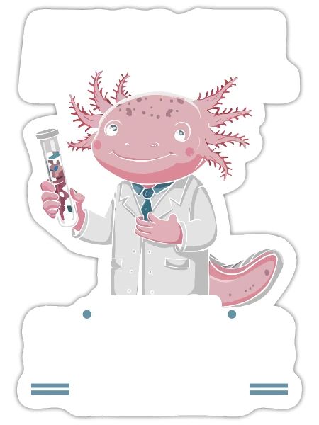 Axolotl Science Teacher Mexican Salamander - Sticker - white matte - Front