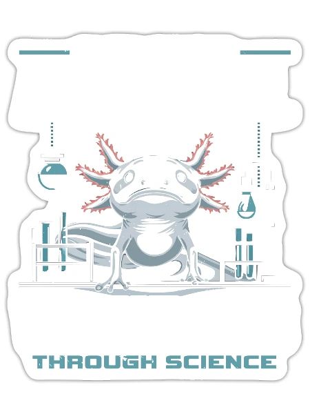 Axolotl Science Teacher Mexican Salamander - Sticker - white matte - Front