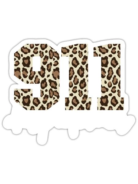 911 Dispatcher Cheetah Print Emergency Dispatch - Sticker - white matte - Front