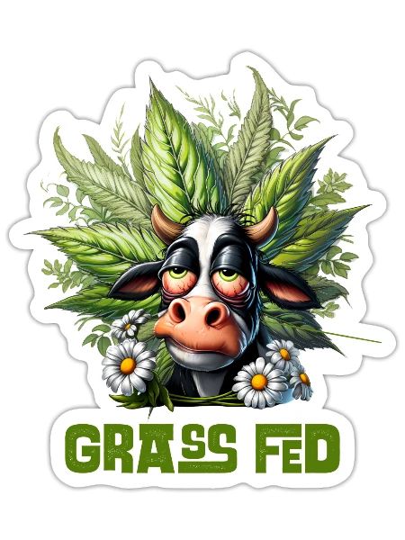 Grass Fed Green - Sticker - white matte - Front