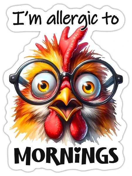 I'm Allergic to Mornings - Sticker - white matte - Front