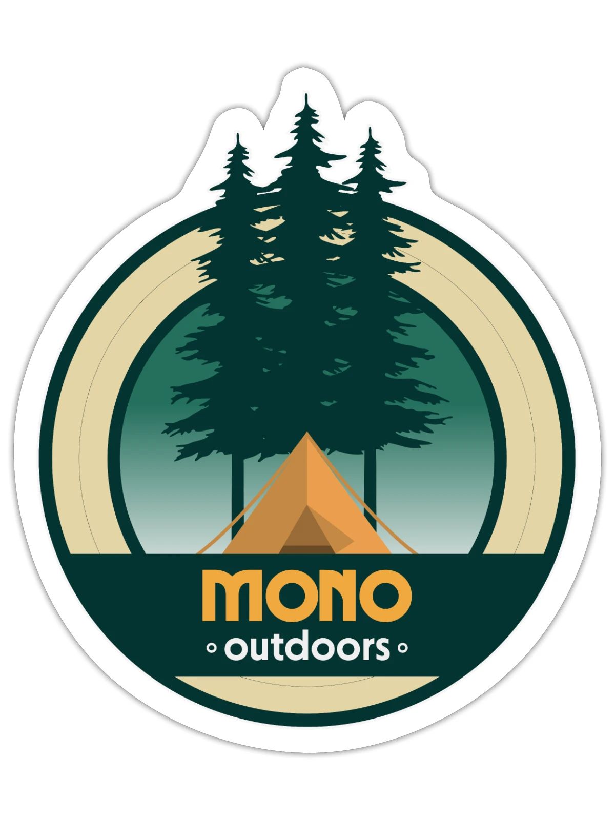 Mono Outdoors Tent Circle - Sticker - white matte - Front