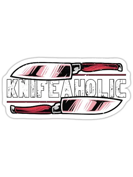 Blade Forging Knifeaholic Blade Crafting Forging - Sticker - white matte - Front