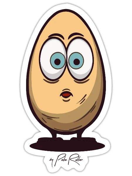 Surprised Egg - Sticker - white matte - Front
