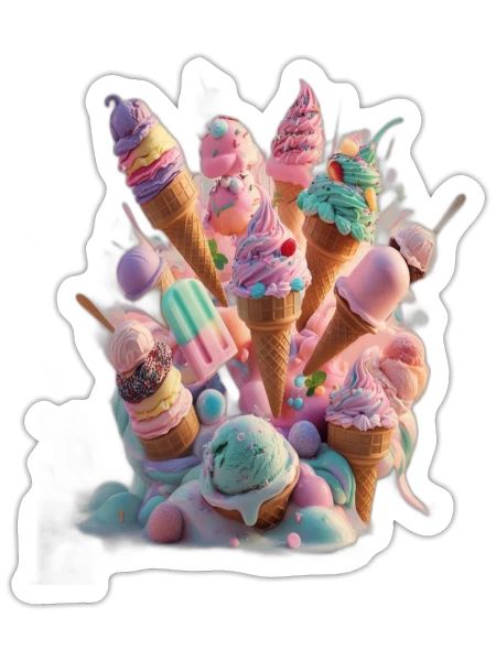 ice cream - Sticker - white matte - Front