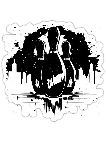 Bowling Graphic - Sticker - white matte - Front
