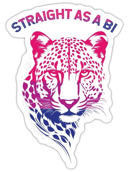 Straight as a Bi Bisexual Sayings Bi Pride - Sticker - white matte - Front