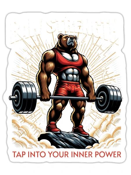 Raw Strength Tap Into Your Inner Power Gym Workout - Sticker - white matte - Front