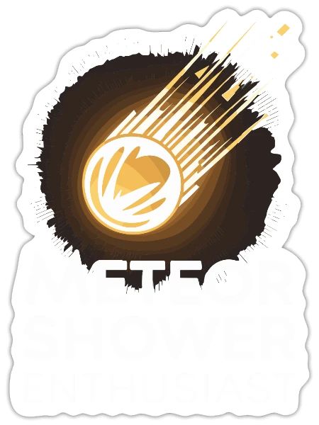 Stargazing Adventures Under the Meteor Shower - Sticker - white matte - Front