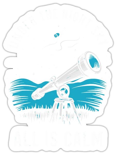 Stargazing Adventures Under the Meteor Shower - Sticker - white matte - Front