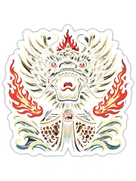 Dragonboat Dragon Boat Racing Dragon Boat Festival - Sticker - white matte - Front