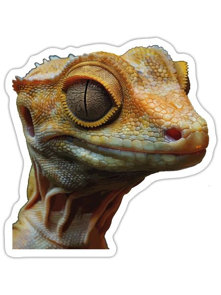 Crested Gecko - Sticker - white matte - Front