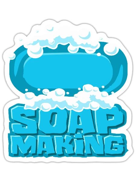 Soap Making Instructions - Sticker - white matte - Front