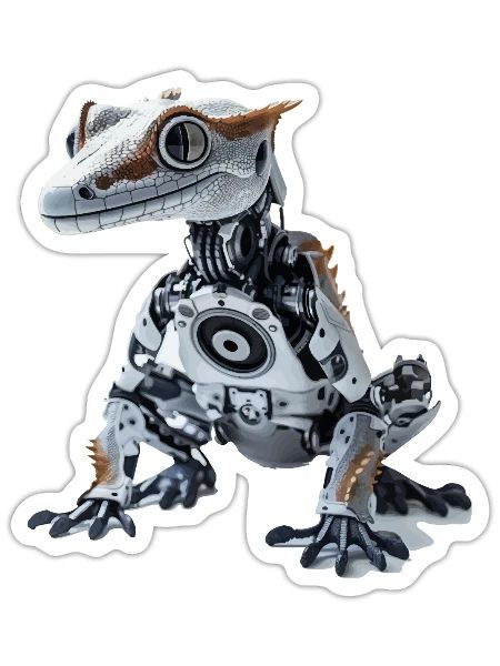 Crested Gecko - Sticker - white matte - Front
