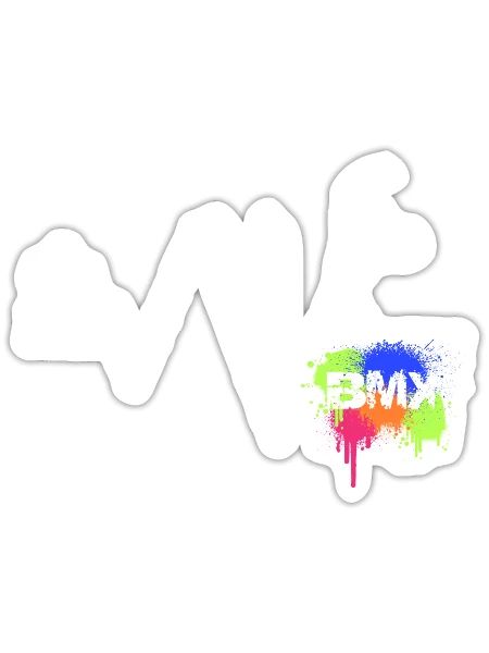 BMX Bike-Chain, cyclisme-Bike race Vélo BMX - Sticker - blanc mat - Devant