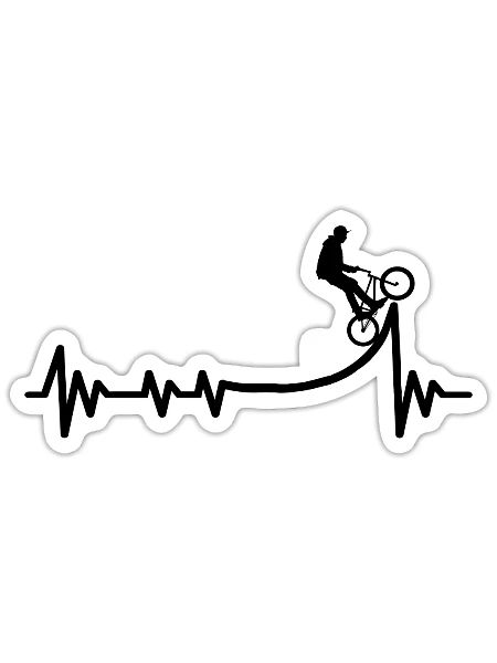 BMX BMX-Heartbeat, cycling-Bike race Bicycle BMX - Sticker - white matte - Front