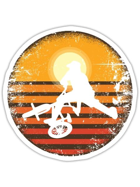 BMX BMX-Vintage, cycling-Bike race Bicycle BMX - Sticker - white matte - Front
