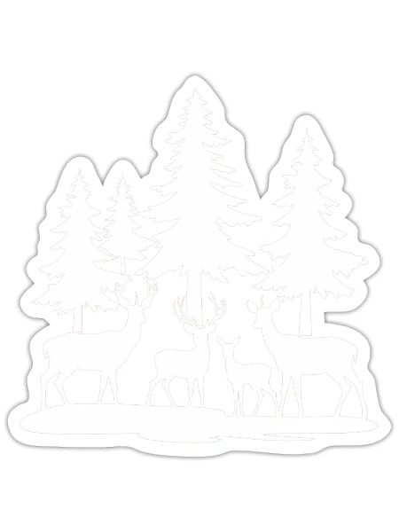 Funny Skinny Pine Tree Summer Hiking Camping - Sticker - white matte - Front