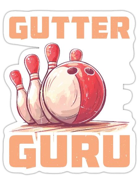 Gutter Ball Guru 2 - Sticker - white matte - Front