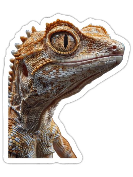 Crested Grecko - Sticker - white matte - Front