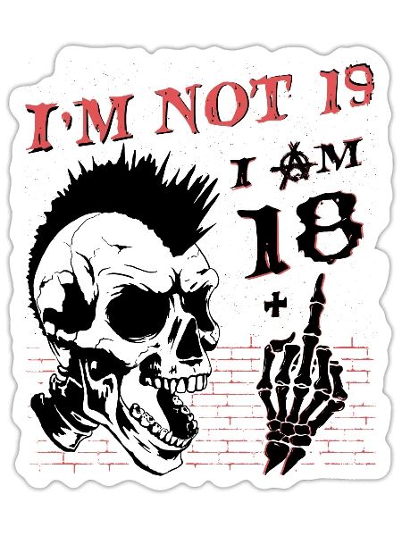 I Am 18 Plus Middle Finger - 19th Birthday - Sticker - white matte - Front