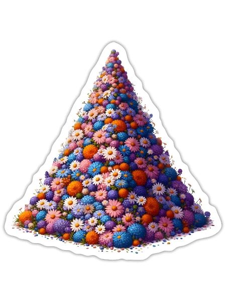 flower pyramid - Sticker - white matte - Front