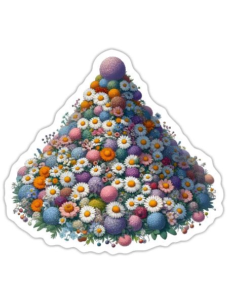 Flower Pyramid - Sticker - white matte - Front