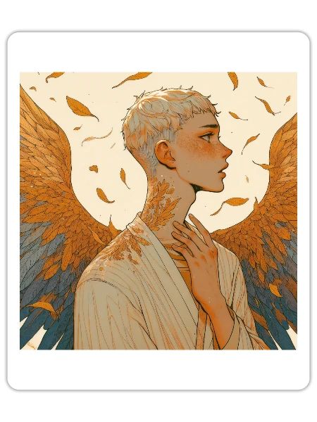 Divine Freckled Guardian Angel - Sticker - white matte - Front
