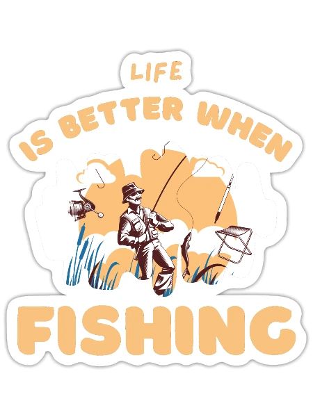 modern design for fishermen - Sticker - white matte - Front