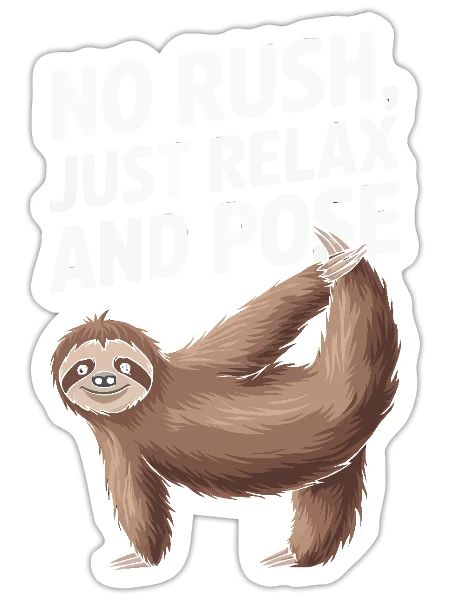 Lazy Sloth Yoga Zen Meditation Yoga Instructor - Sticker - white matte - Front