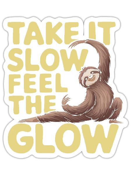 Lazy Sloth Yoga Zen Meditation Yoga Instructor - Sticker - white matte - Front