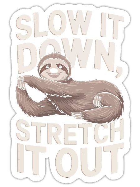 Lazy Sloth Yoga Zen Meditation Yoga Instructor - Sticker - white matte - Front