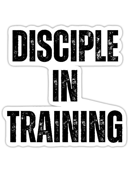 Disciple in training barbell Christian - Sticker - white matte - Front