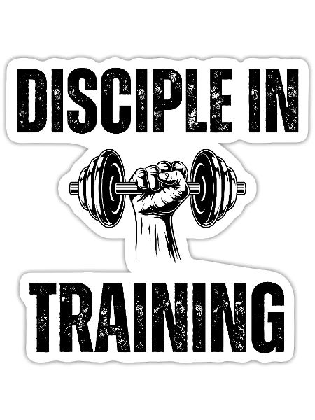 Disciple in training dumbbell Christian - Sticker - white matte - Front