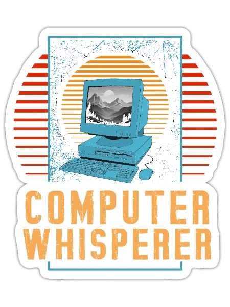 Retro Computer Whisperer - Sticker - white matte - Front