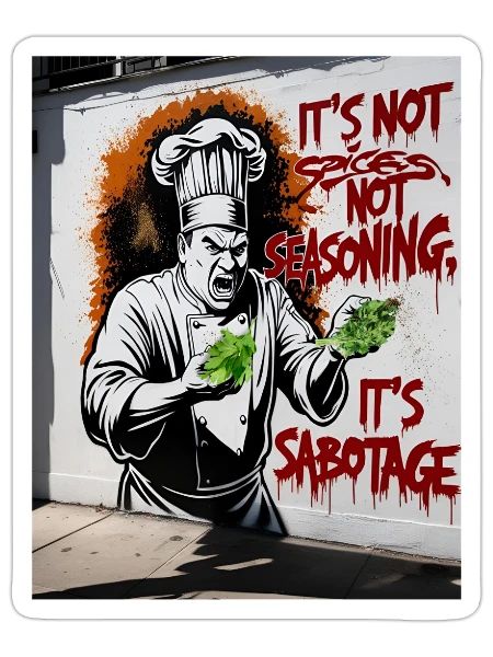 Cilantro – Not Seasoning But Sabotage - Sticker - white matte - Front