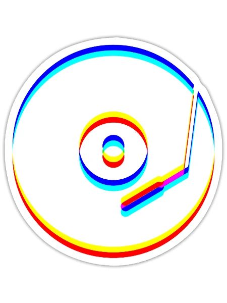 Glitch Art | Optical Illusion Vaporwave EDM Rave - Sticker - white matte - Front