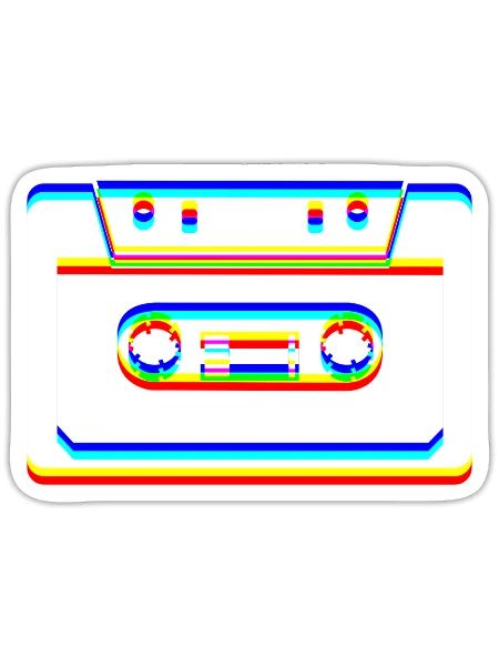 Glitch Art | Optical Illusion Vaporwave EDM Rave - Sticker - white matte - Front